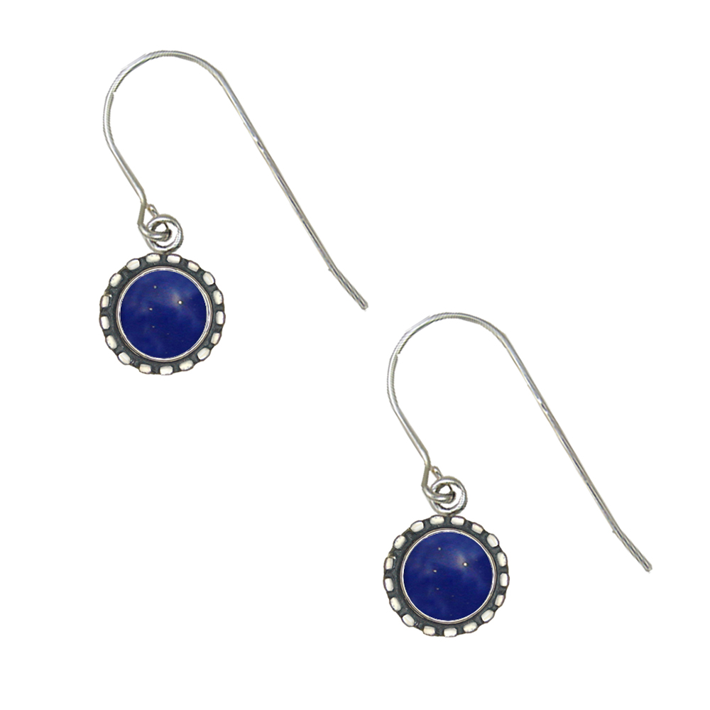 Sterling Silver Petite Lapis Lazuli Gemstone Drop Dangle Earrings